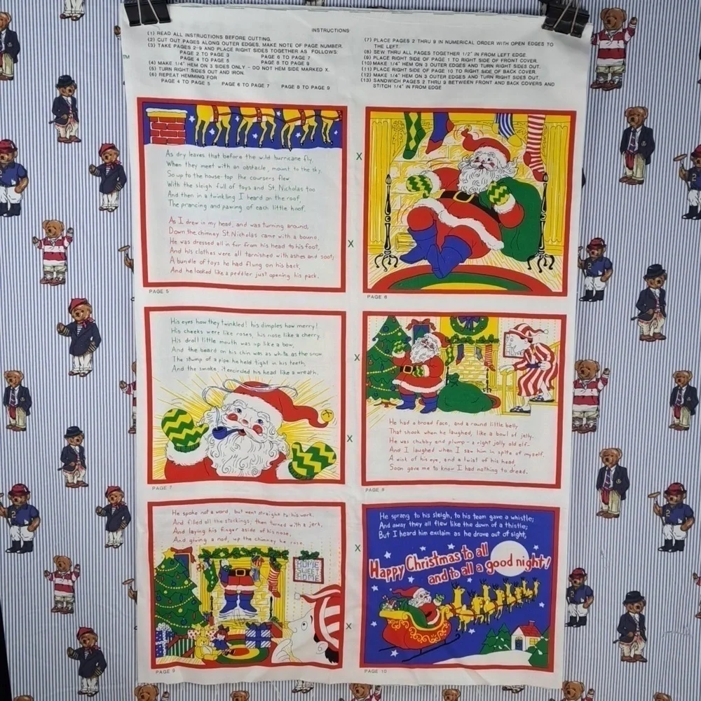 Christmas look & learn soft book collection Princess fabrics inc book pattern